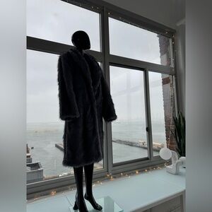 Glitz Gray Faux Fur Coat